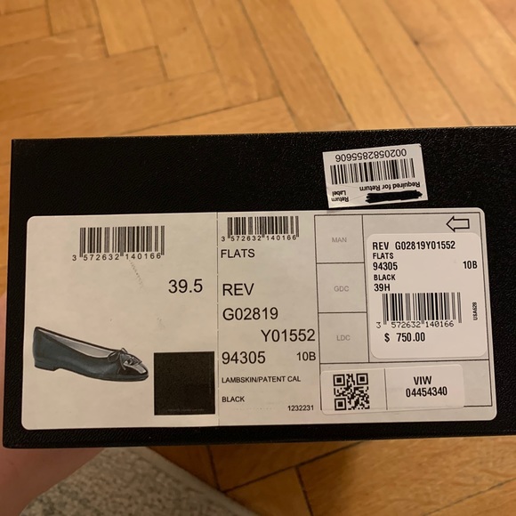 Chanel Black Ballet Flats PERFECT Condition 39.5 - Picture 6 of 7
